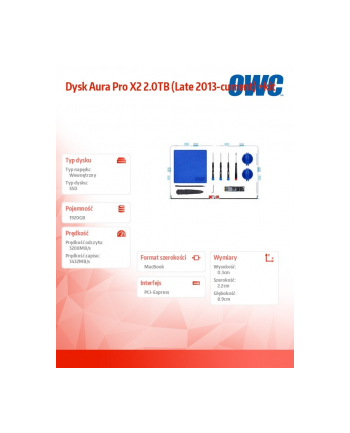 owc Dysk Aura Pro X2 2.0TB (Late 2013-current) +kit nr 1