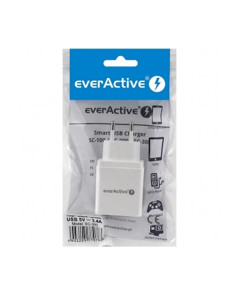Ładowarka sieciowa everActive SC-300 (USB; kolor biały)