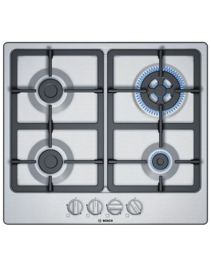 Płyta gazowa BOSCH PGH6B5B90 (4 pola grzejne; kolor stalowy) główny