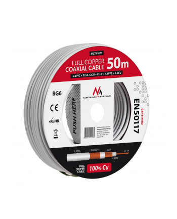 Kabel koncentryczny Maclean MCTV-471 (50m ; kolor biały)