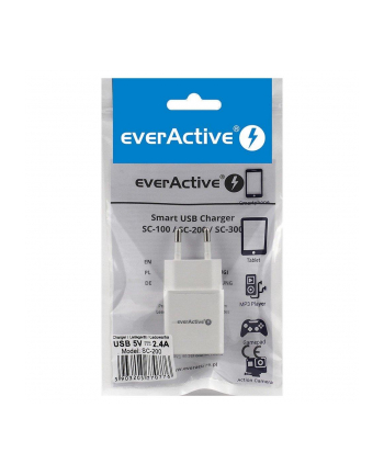 Ładowarka sieciowa everActive SC-200 (USB; kolor biały)