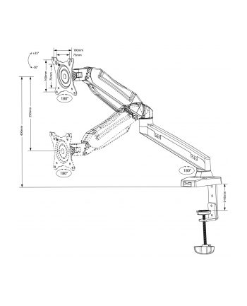 Uchwyt biurkowy do monitora Maclean MC-860 (biurkowy; 13  - 27 ; max 8kg)