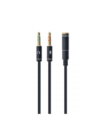 Kabel GEMBIRD CCA-418M (Mini Jack x2 M - 4-Pin  Jack stereo 3 5 mm F; 0 20m; kolor czarny)