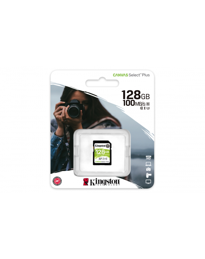 Karta pamięci Kingston Canvas Select Plus SDS2/128GB (128GB; Class U3  V30; Karta pamięci) główny