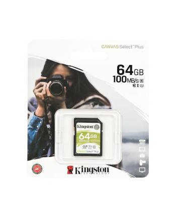 Karta pamięci Kingston Canvas Select Plus SDS2/64GB (64GB; Class U1  V10; Karta pamięci)