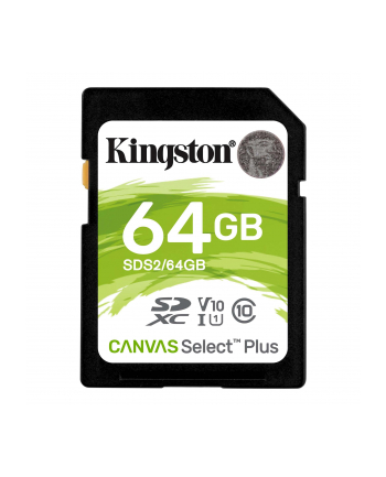 Karta pamięci Kingston Canvas Select Plus SDS2/64GB (64GB; Class U1  V10; Karta pamięci)