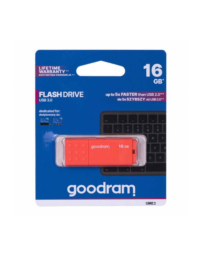 goodram Pendrive UME3 16GB USB 3.0 Pomarańczowy główny