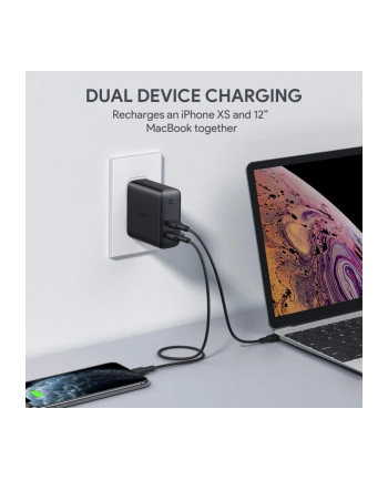 aukey Ultraszybka ładowarka sieciowa 2xUSB Power Delivery (1xUSB A+1xUSB C) 60W 5.4A  PA-D3