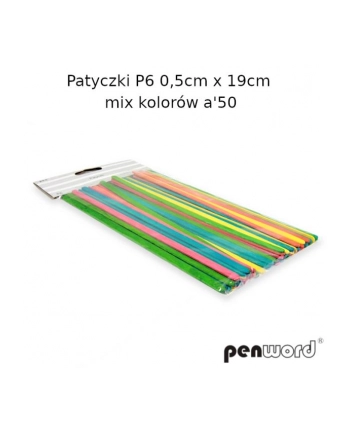 polsirhurt Patyczki P6 0,5cmx19cm 50szt mix kolorów nr 1