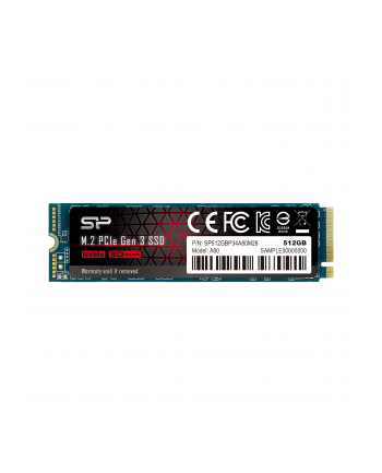 silicon power Dysk SSD A80 512GB PCIE M.2 NVMe 3400/3000 MB/s