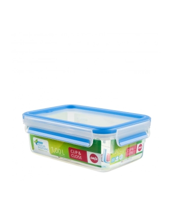 EMSA Clip & Close Frischhaltedose (transparent / blue, 1.0 liter, classical format) nr 1