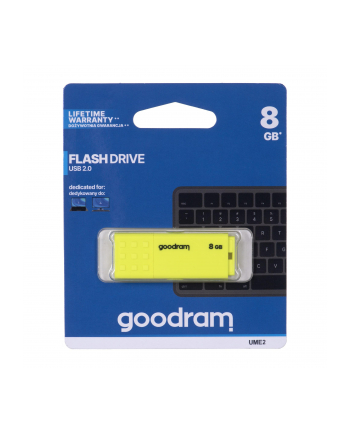 GOODRAM FLASHDRIVE 8GB UME2 USB 2.0 YELLOW