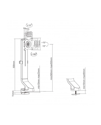 Uchwyt biurkowy do monitora Maclean MC-853 (biurkowy; 17  - 32 ; max 8kg)