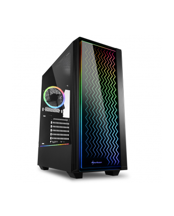 Sharkoon RGB LIT 200 tower case (black, front and side panel of tempered glass)