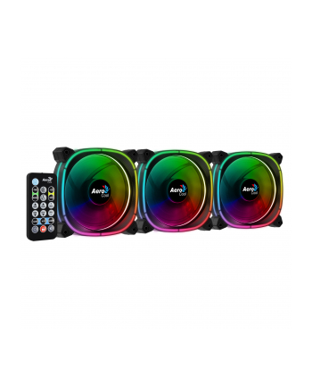 Aerocool Astro Pro 12 120x120x25, case fan (black, 3-pack, incl. H66F control hub, remote control)