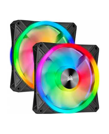 Corsair iCUE QL140 RGB 2er 140x140x25, case fan (black, 2-pack, including Lighting Node CORE)