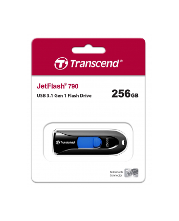 Transcend JetFlash 710S 256 GB, USB flash drive (black / blue, USB-A 3.2 (5 Gbit / s))