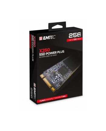 Emtec X250 SSD Power Plus 256 GB Solid State Drive (SATA 6 GB / s, M.2)