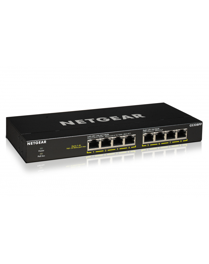 netgear GS308PP-100EUS 8PT GE UNMANAGED SWCH W/POE/POE+ główny