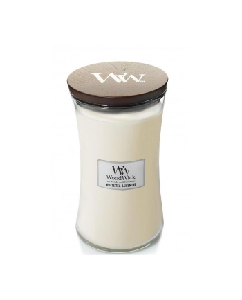 Świeca w szkle WoodWick duża White Tea & Jasmine 93062E (180mm x 110mm)