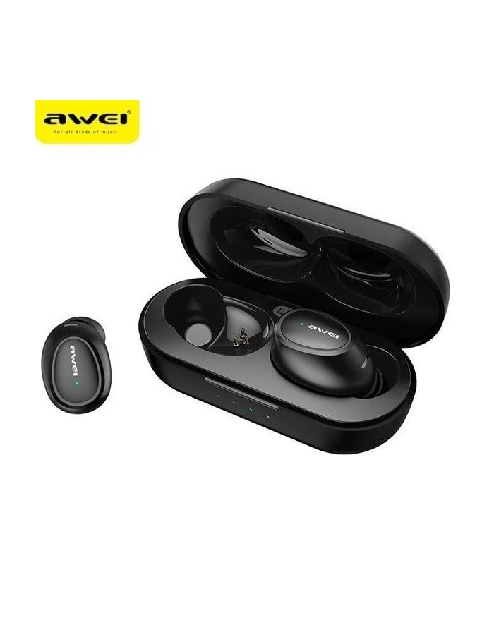 awei Słuchawki Bluetooth 5.0 T16 TWS + stacja dokująca Czarny główny