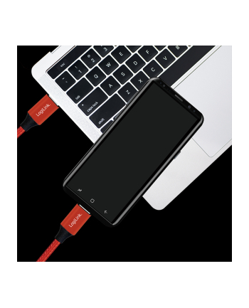 logilink Kabel USB 2.0 USB-C do USB-C męski, długość 1m Czerwony