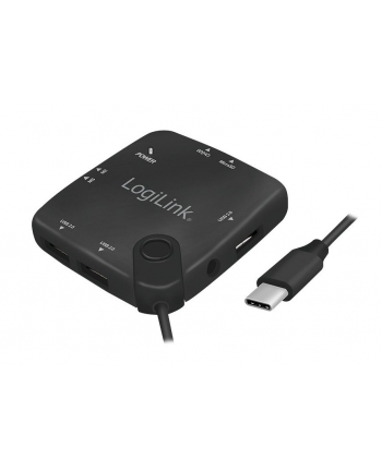 logilink Hub USB 2.0, 3 porty z czytnikiem kart OTG, USB Typ-C