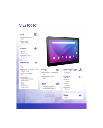 Tablet Viva1003G Lite3G 10.1cala 2/16GB czarny