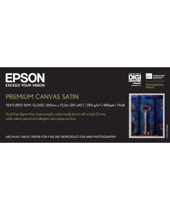 EPSON Roll paper 24Inchx12 2m Premier Art water resistant Canvas 24zollx12 2m for StylusPro 7500 7600 9500 9600 10000CF 10600