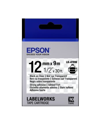 EPSON LK-4TBW Adhésif fort Noir/Trans