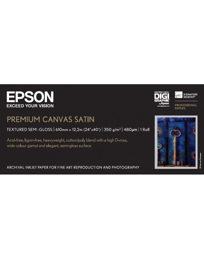 EPSON Roll paper 24Inchx12 2m Premier Art water resistant Canvas 24zollx12 2m for StylusPro 7500 7600 9500 9600 10000CF 10600 główny