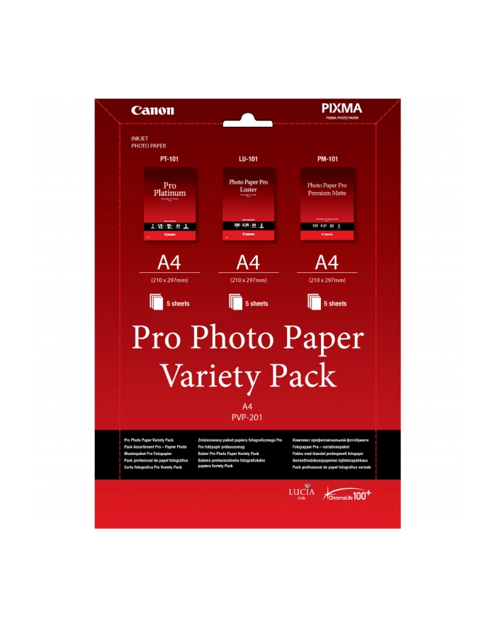 CANON Pro Photo Paper Variety Pack A4 PVP-201 główny