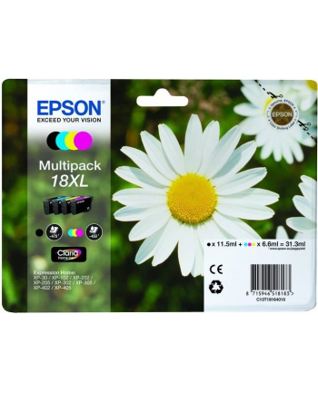 EPSON 18XL ink cartridge black and tri-colour high capacity 31.3ml 1-pack RF-AM blister multi tag