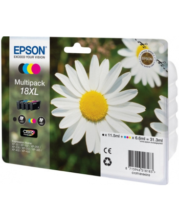 EPSON 18XL ink cartridge black and tri-colour high capacity 31.3ml 1-pack RF-AM blister multi tag