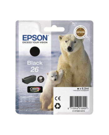 EPSON C13T26014012 Tusz Epson T2601 black Claria 6,2 ml XP-600/700/800