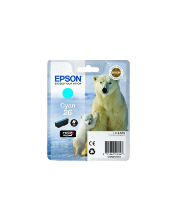 EPSON 26 ink cartridge cyan standard capacity 4.5ml 300 pages 1-pack RF-AM blister