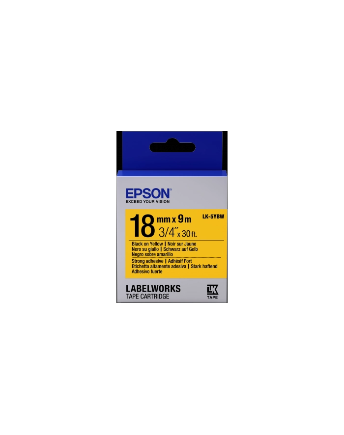 EPSON LK-5YBW Adhésif fort Noir/Jaune 18 główny