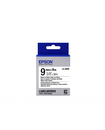 EPSON LK-3WBW Label Cartridge Strong adhesive Blk/Wht 9/9