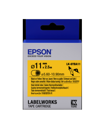 EPSON Ribbon LK-6YBA11 - Heat Shrink Tubing HST Black / Yellow d11 / 2.5