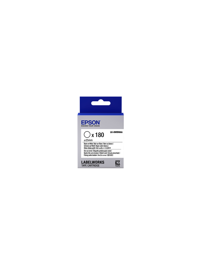 EPSON Ribbon LK-8WBWAA - Round precut label Black / White d25 / 180 główny