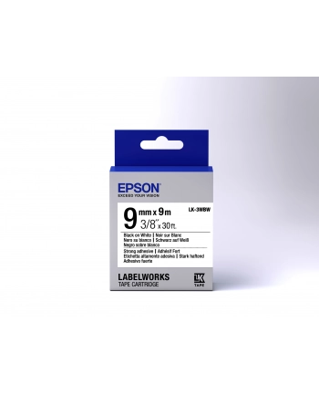 EPSON LK-3WBW Label Cartridge Strong adhesive Blk/Wht 9/9 nr 1