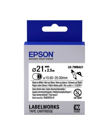 EPSON Ribbon LK-7WBA21 - Heat Shrink Tubing HST Black / Yellow d21 / 2.5 nr 2