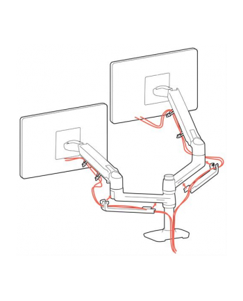 ERGOTRON Uchwyt na biurko LX DUAL STACKING ARM NO GROMMET MOUNT BRIGHT WHITE TEXTURE