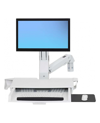 ERGOTRON WORKSTATION STYLEVIEW SIT-STAND COMBO ARM WITH WORKSURFACE BRIGHT WHITE TEXTURE