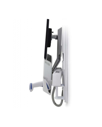 ERGOTRON WORKSTATION STYLEVIEW SIT-STAND COMBO ARM WITH WORKSURFACE BRIGHT WHITE TEXTURE