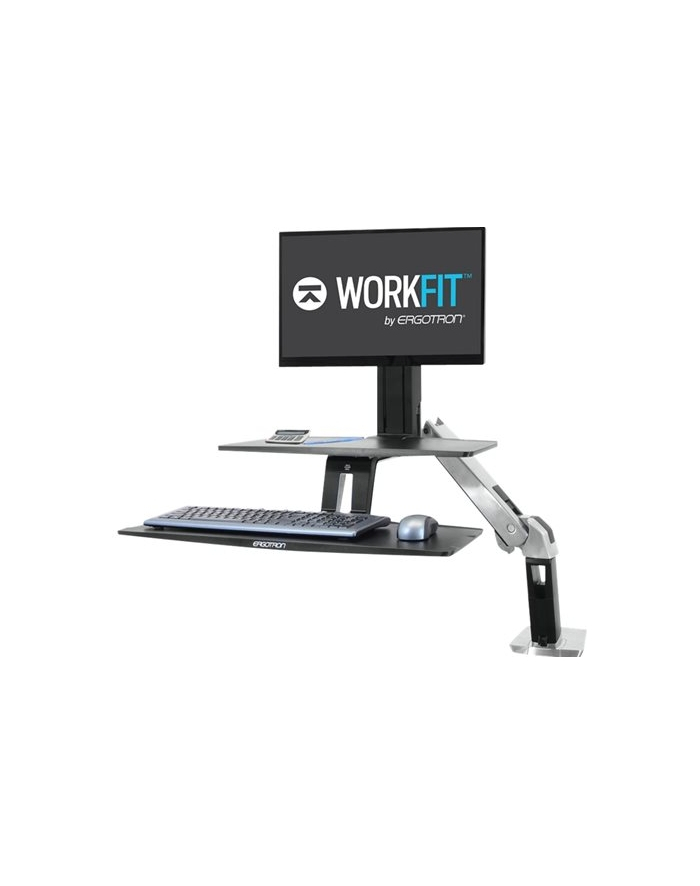 ERGOTRON WORKFIT-A WITH SUSPENDED KEYBOARD LD 5inchAND WS POLISHED ALUMINUM główny
