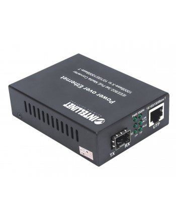 ic intracom INTELLINET 508216 Intellinet Gigabit PoE+ Media konwerter 1x1000Base-T RJ45 na 1xSFP PoE+ Injector