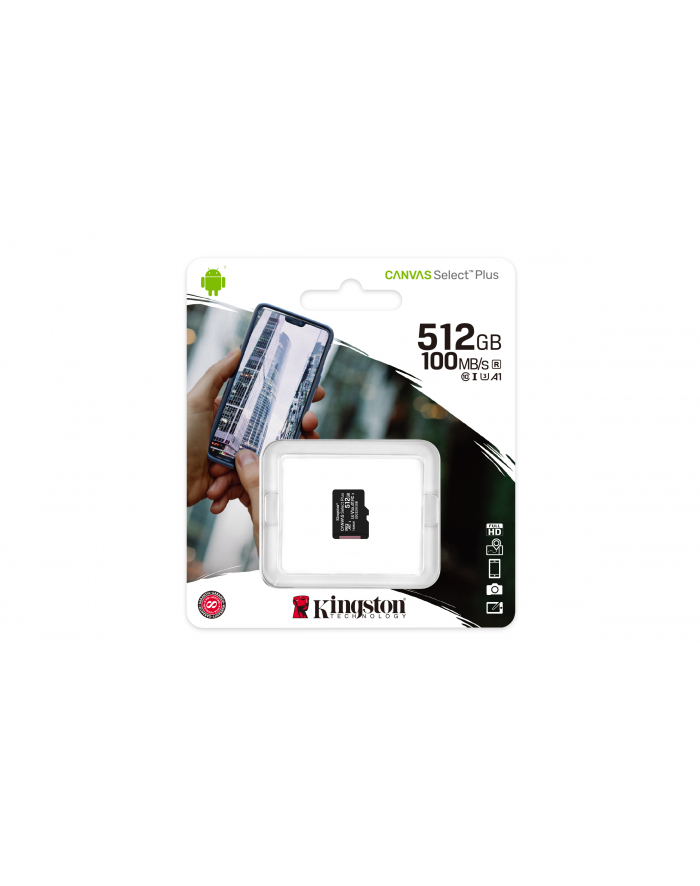 KINGSTON 512GB micSDXC Canvas Select Plus 100R A1 C10 Single Pack w/o ADP główny