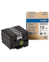 BROTHER HGEM931V5 Taśma Brother 12mm Black/Matt Silver (5 szt ) High Grade Tape - nr 6