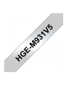BROTHER HGEM931V5 Taśma Brother 12mm Black/Matt Silver (5 szt ) High Grade Tape - nr 7
